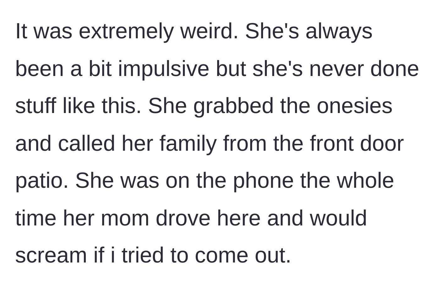 Story part 8 - Wife calling her mother and screaming at her husband