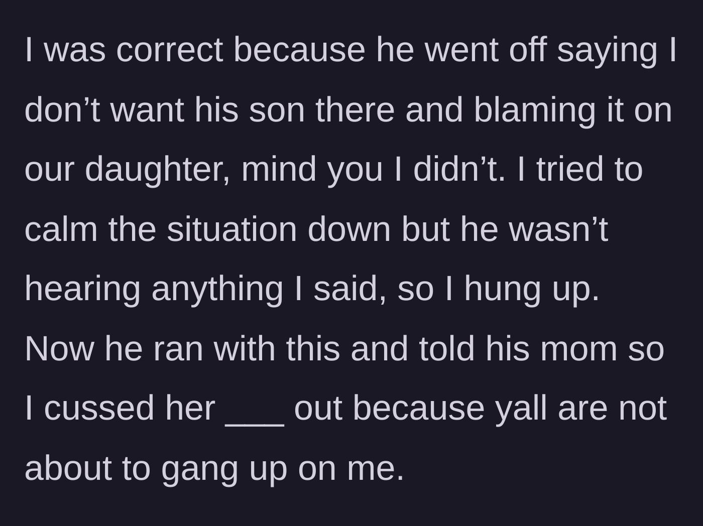 Story part 8 - A frustrated woman ending a phone call and standing her ground defensively against her former family.