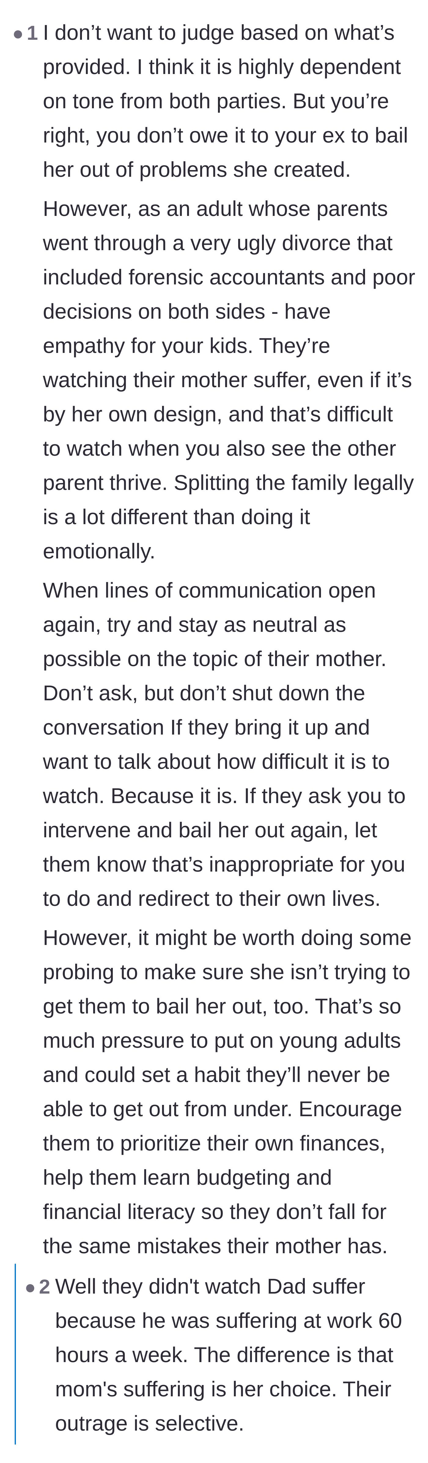 Comment thread 4 - A debate balancing empathy for the children's pain against calling out their inappropriate interference