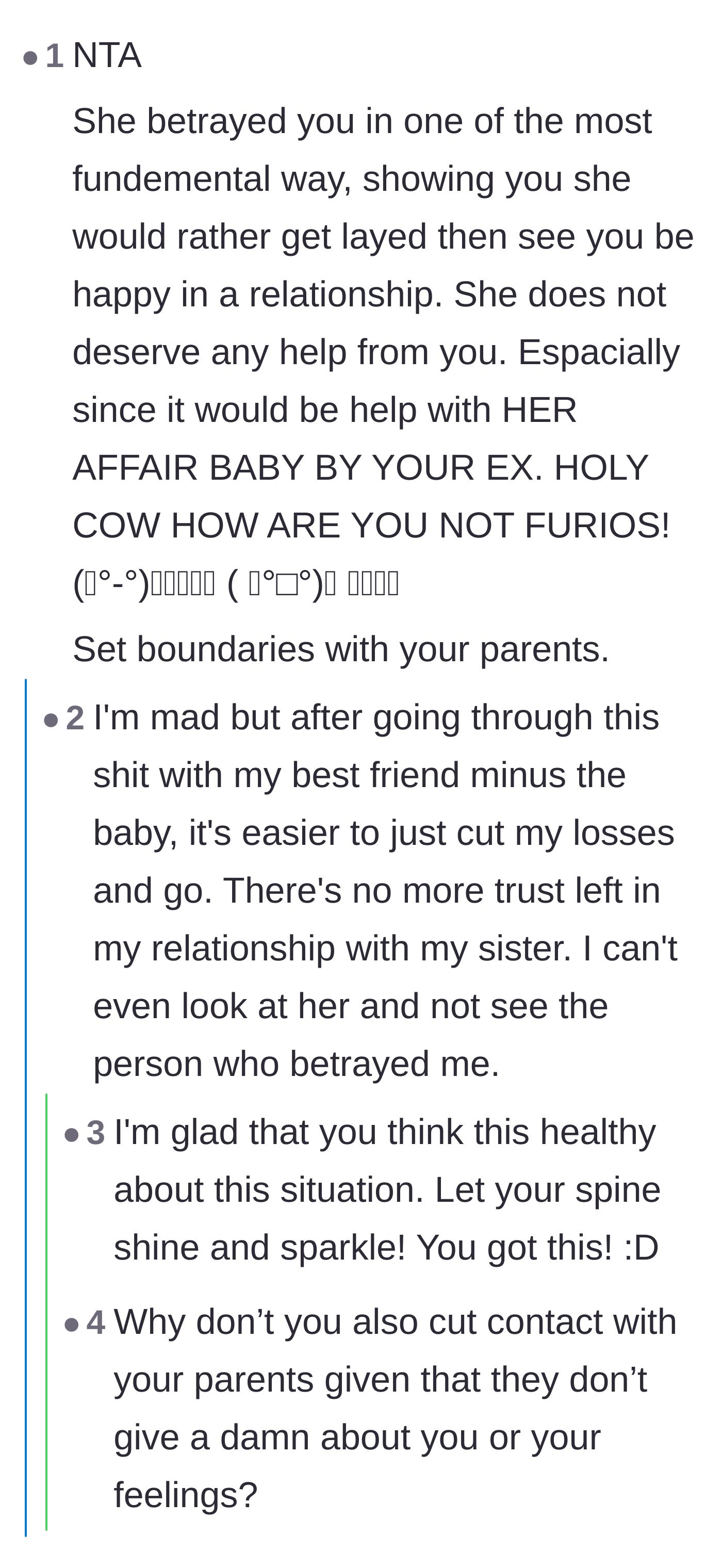 Comment thread 2 - Outraged readers validating the main character's anger over the devastating double betrayal.