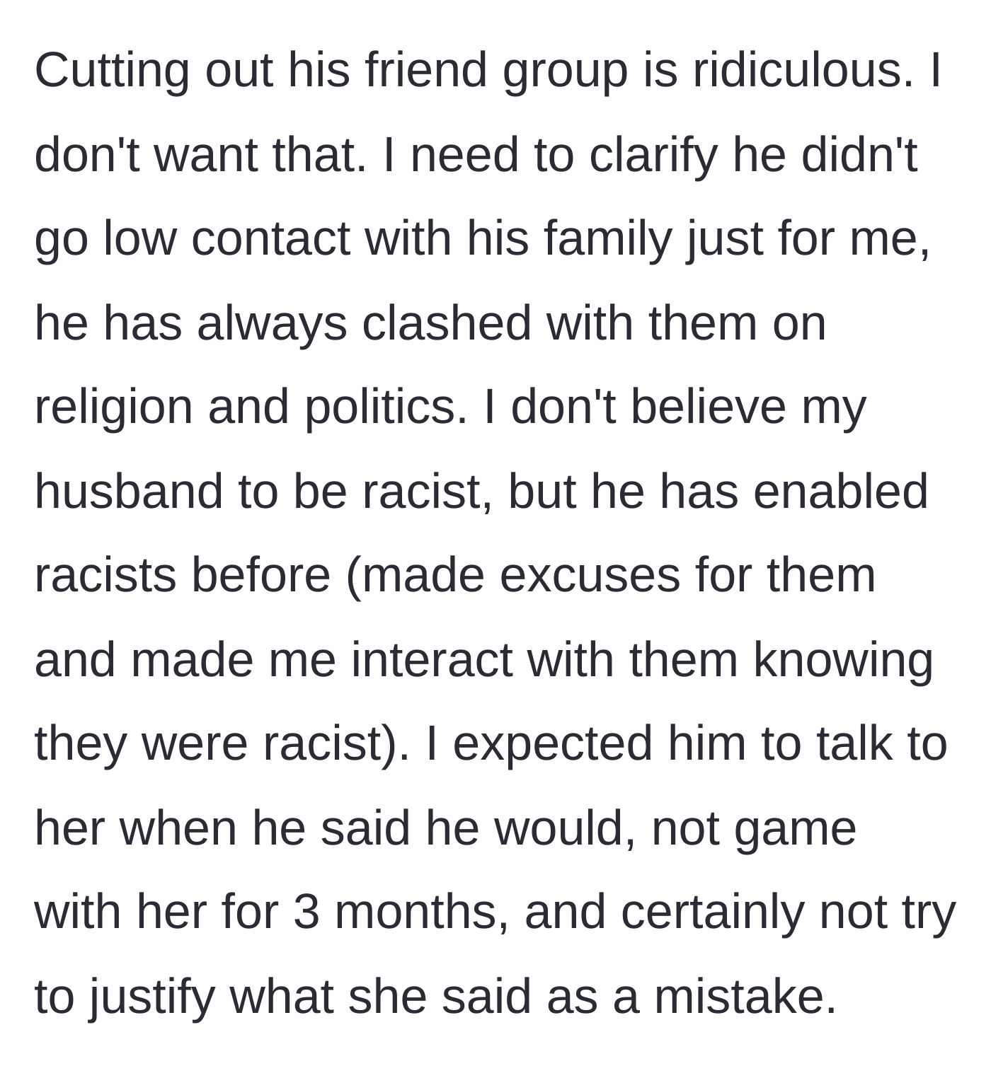 Story part 11 - A woman setting clear boundaries about what she expects from a partner.