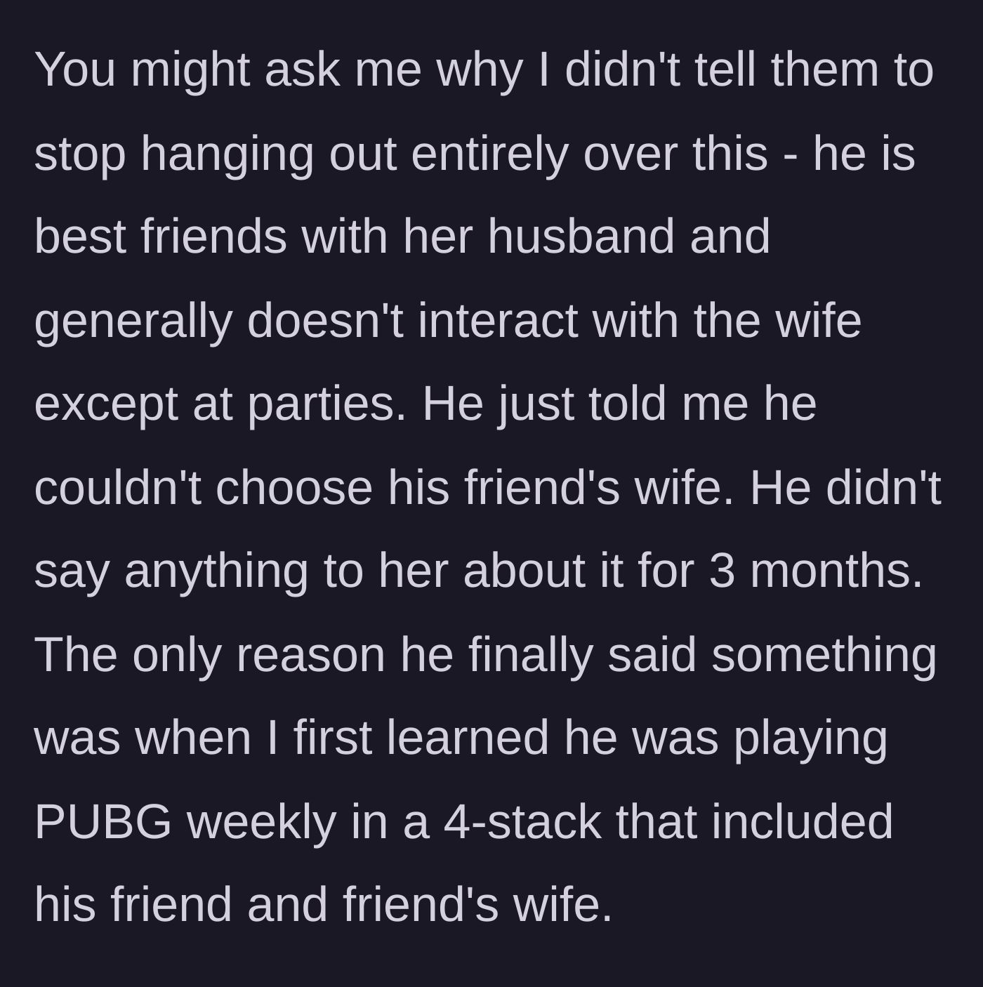Story part 4 - A man secretly playing online video games with friends over a headset.