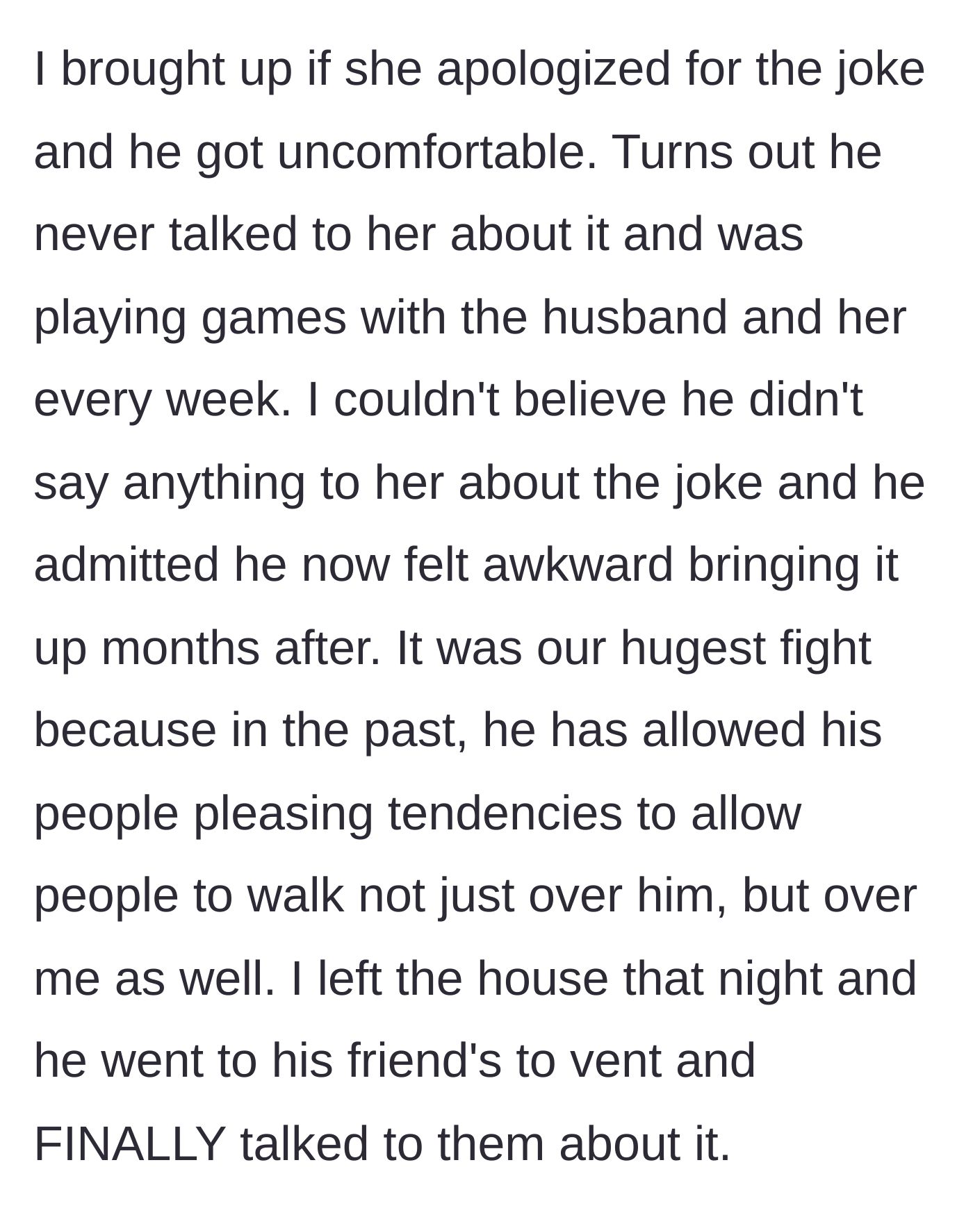 Story part 5 - A husband looking guilty and uncomfortable during a confrontation with his wife.