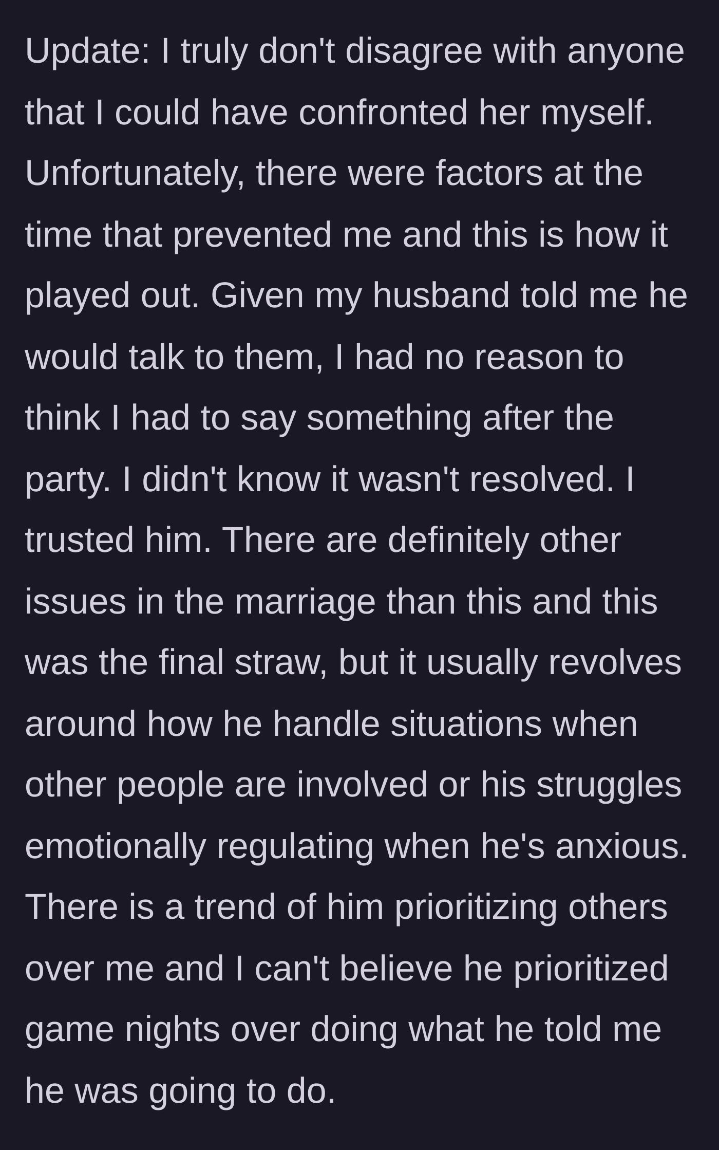 Story part 8 - A thoughtful woman reflecting on her marriage's deeper cracks.