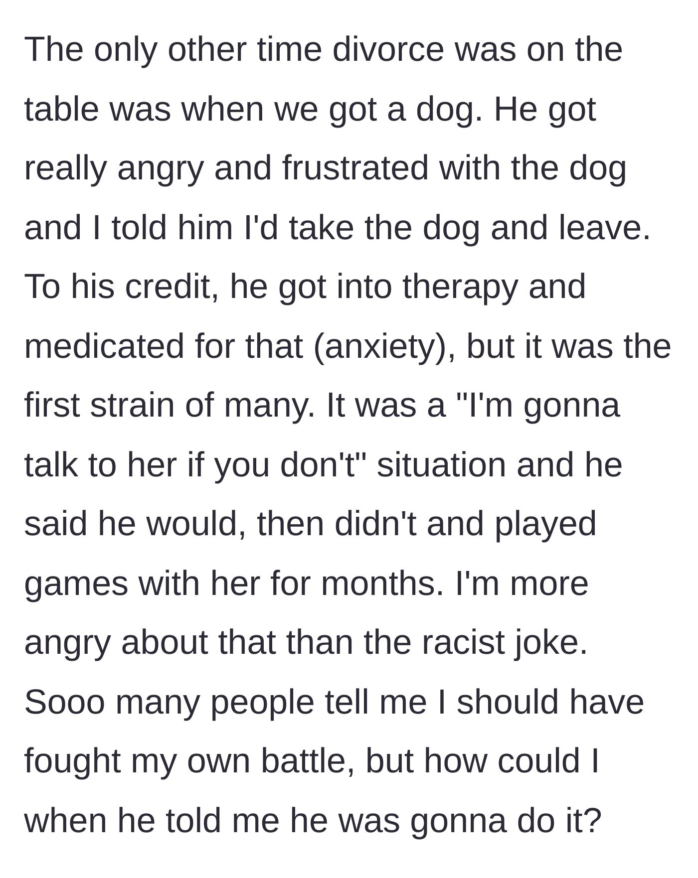 Story part 9 - A distressed couple arguing in the past over a new pet.
