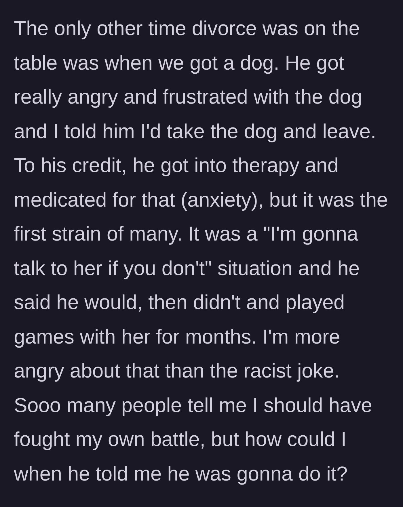 Story part 9 - A distressed couple arguing in the past over a new pet.