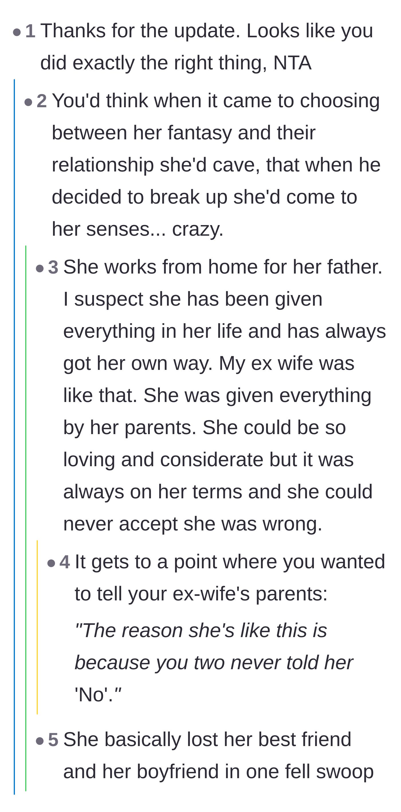 Comment thread 1 - Commenters discuss how the girlfriend's privileged, sheltered upbringing and lack of boundaries likely fueled this delusion.