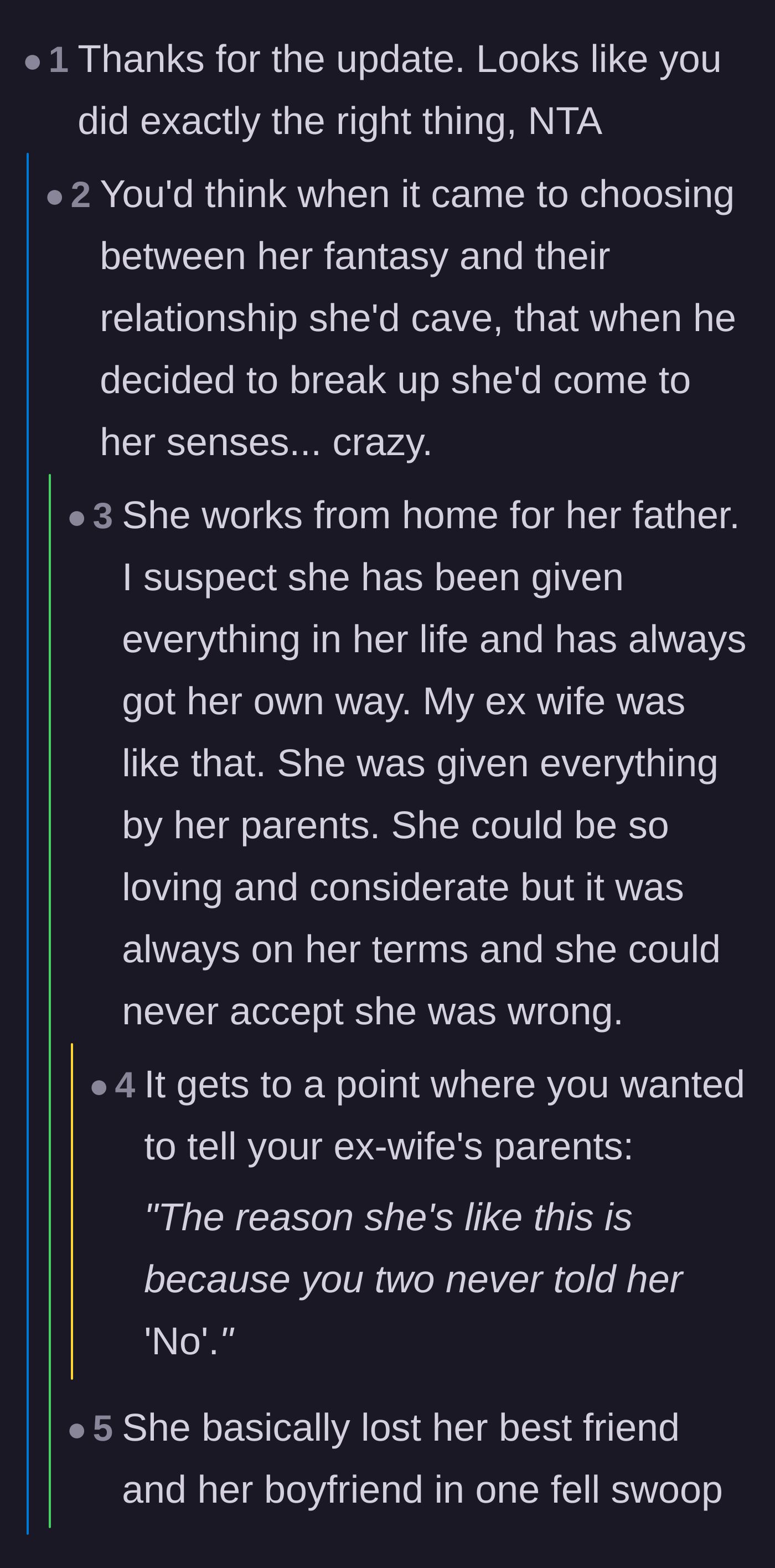 Comment thread 1 - Commenters discuss how the girlfriend's privileged, sheltered upbringing and lack of boundaries likely fueled this delusion.