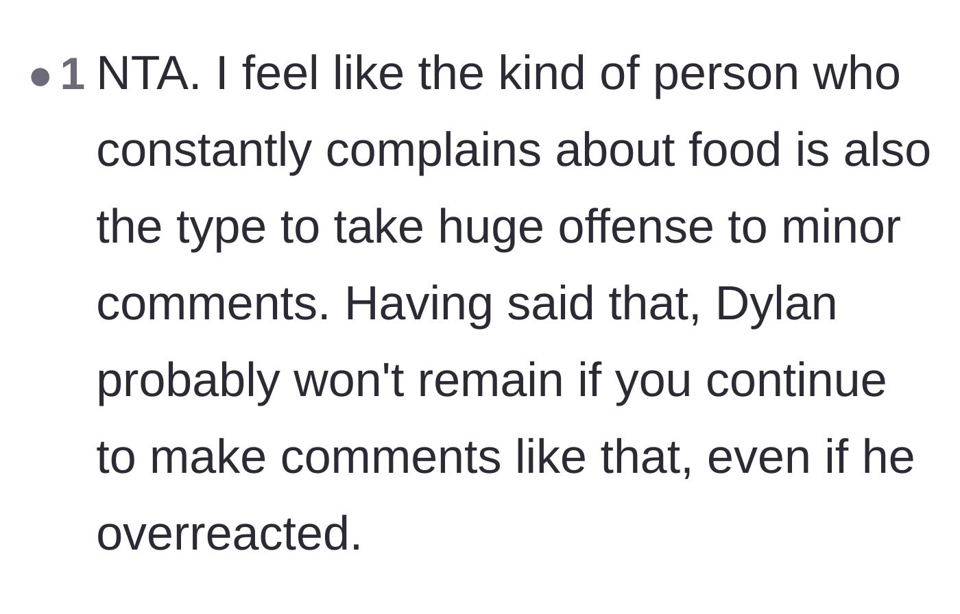 Comment thread 5 - Analyzing the connection between chronic complainers and having incredibly thin skin.