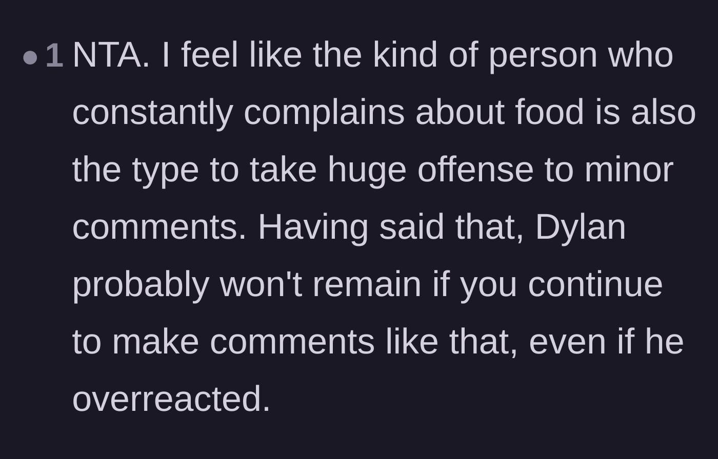 Comment thread 5 - Analyzing the connection between chronic complainers and having incredibly thin skin.