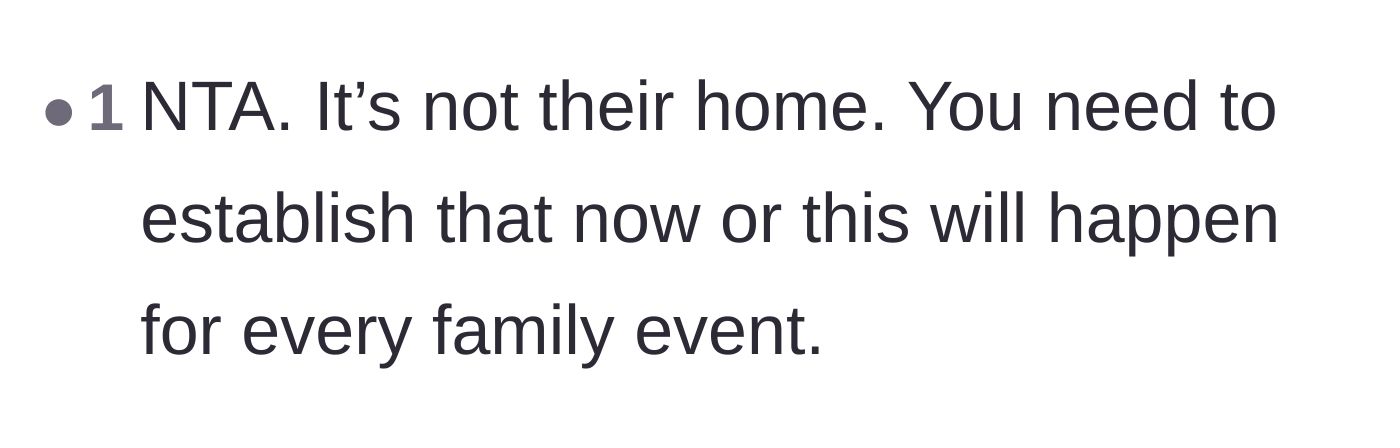 Comment thread 4 - Advice emphasizing the importance of shutting down the family's access immediately to prevent future uninvited visits.