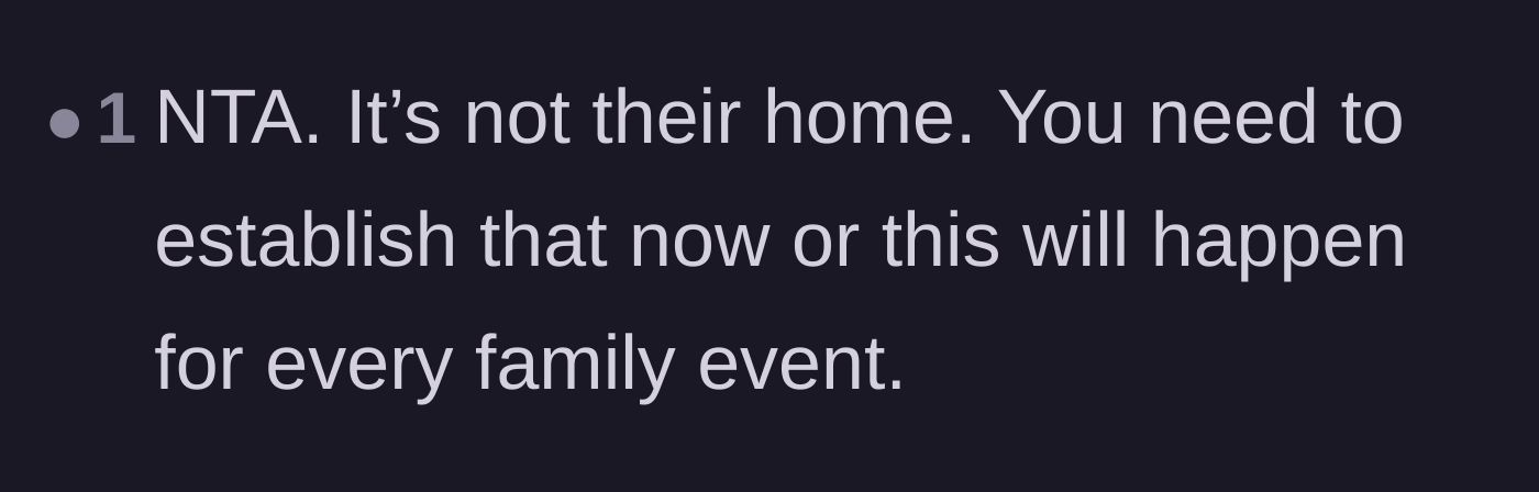 Comment thread 4 - Advice emphasizing the importance of shutting down the family's access immediately to prevent future uninvited visits.