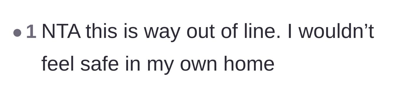 Comment thread agreeing that an unauthorized person having a key ruins the basic safety of a home