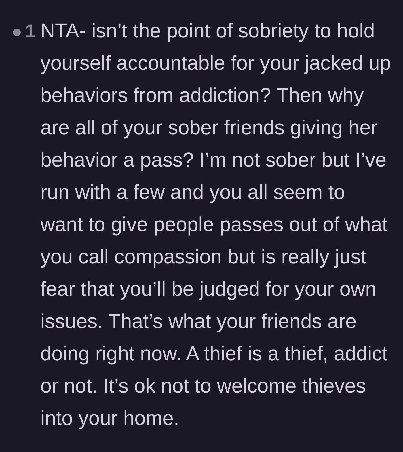 Comment thread 1 - Pointing out the hypocrisy of the friend group enabling her behavior instead of holding her accountable.