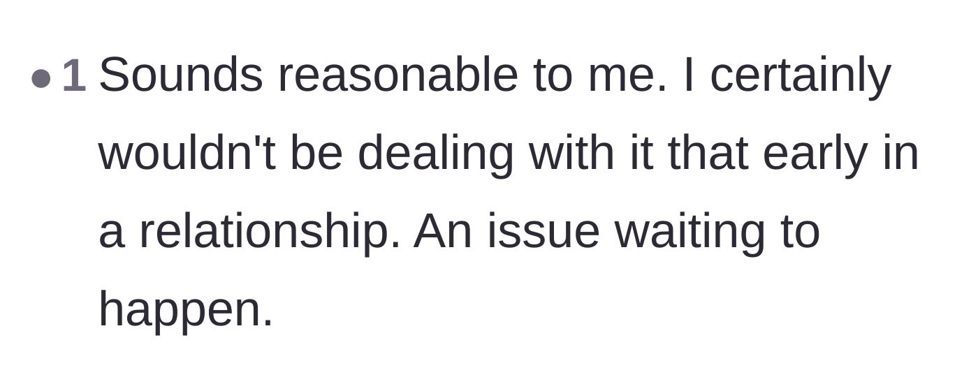 Comment thread 2 - A discussion on how this explosive behavior is a massive red flag for future, bigger problems.