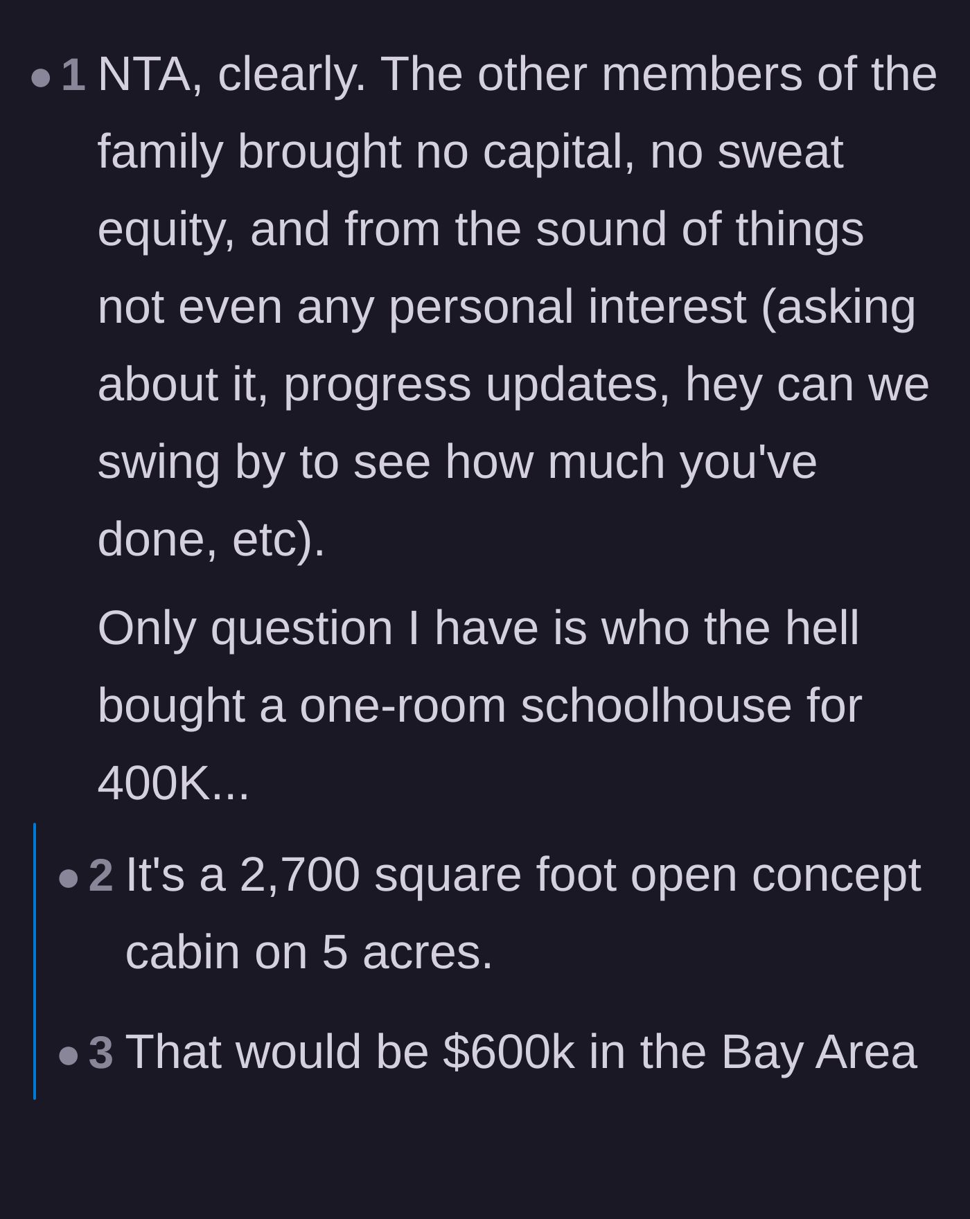 Comment thread 3 - A debate over whether the author's plan to still take his wife on vacation is just enabling her toxic financial entitlement.