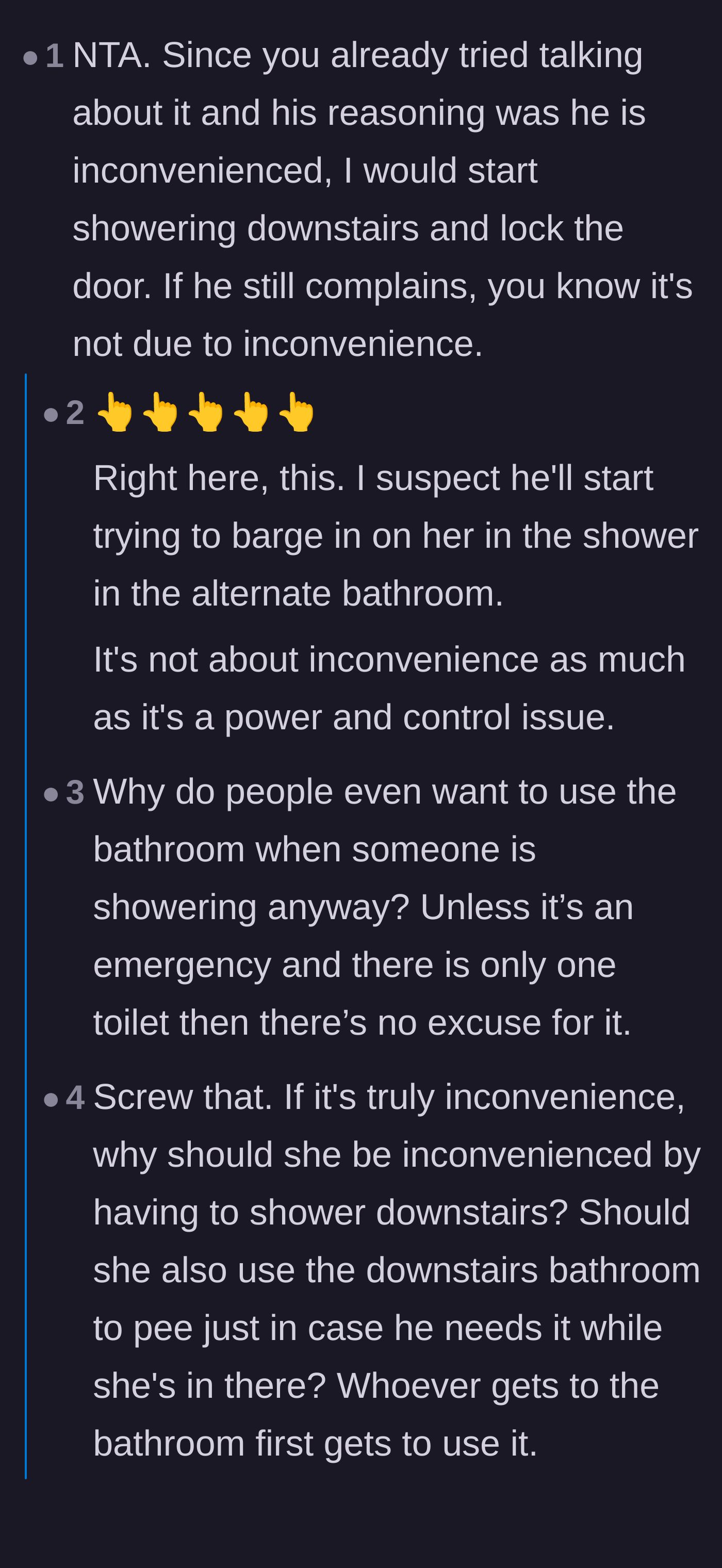 Comment thread 2 - A mental health professional and other readers validating that the boyfriend's behavior is a major red flag for power and control.