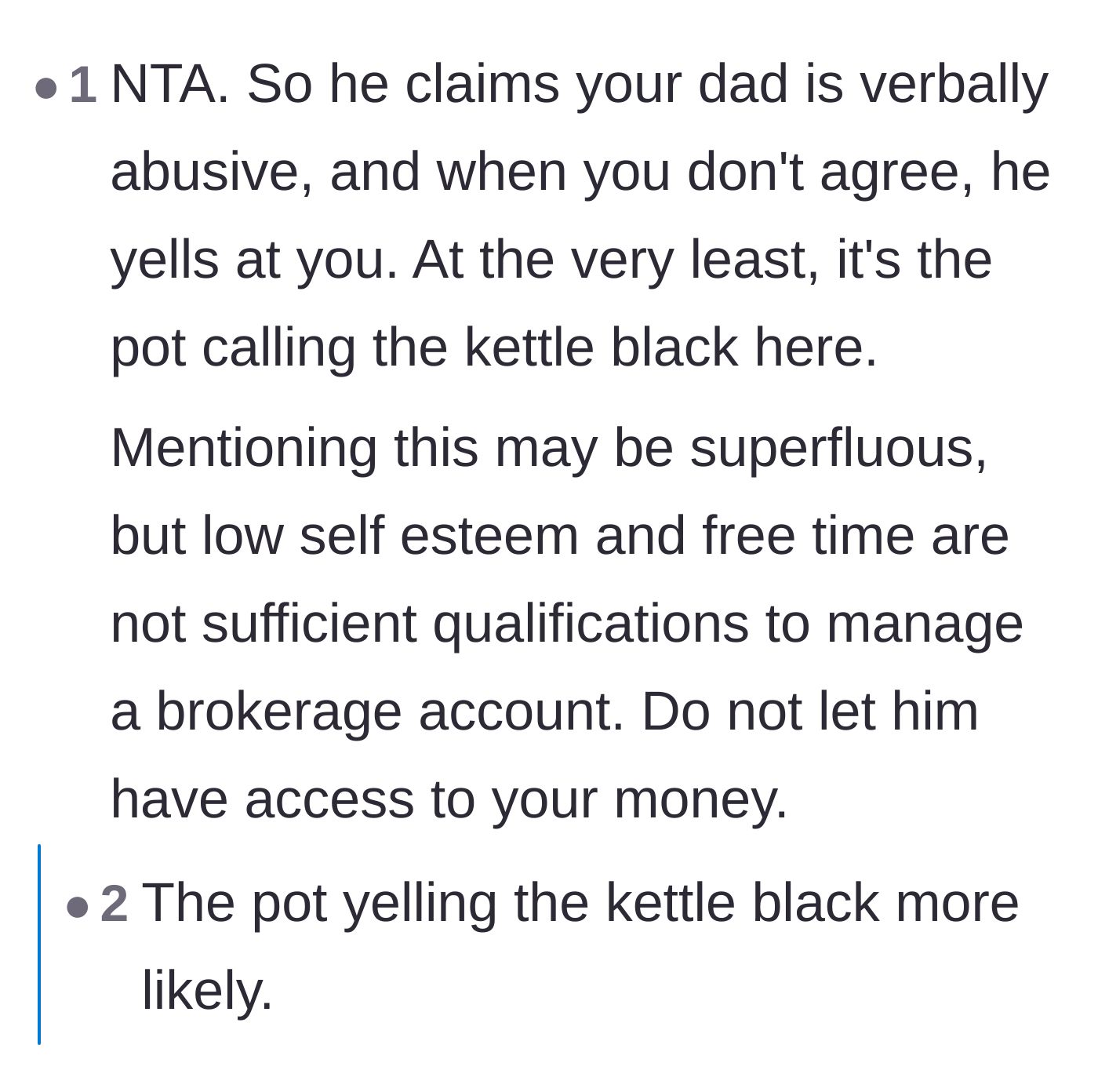 Comment thread 3 - Highlighting the irony of the brother being verbally abusive while complaining about verbal abuse.