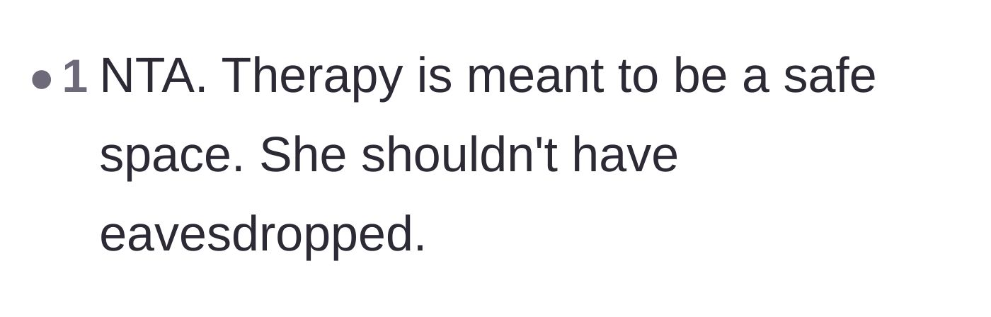 Comment thread 2 - A brief statement declaring therapy a safe space that shouldn't be violated