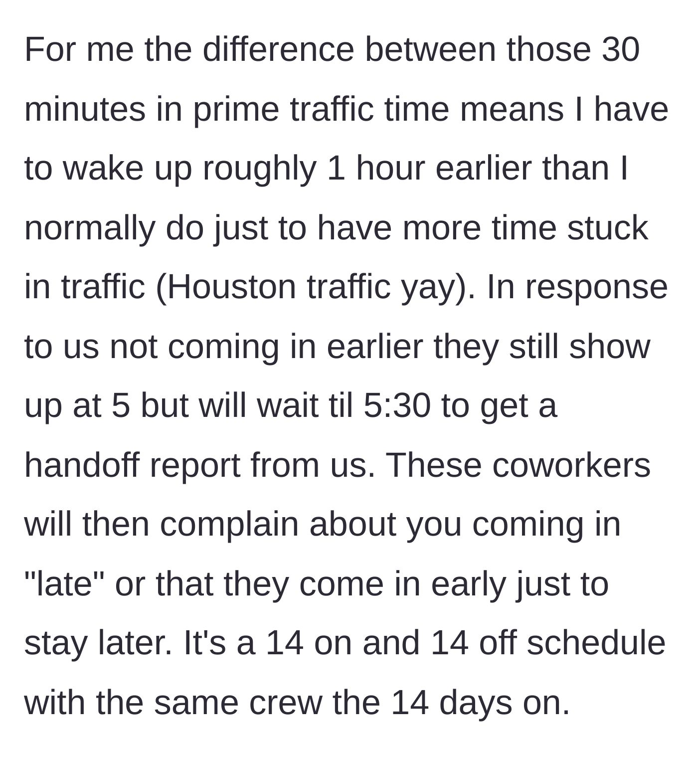 Story part 3 - Cars gridlocked in terrible Houston traffic during the early evening rush hour.