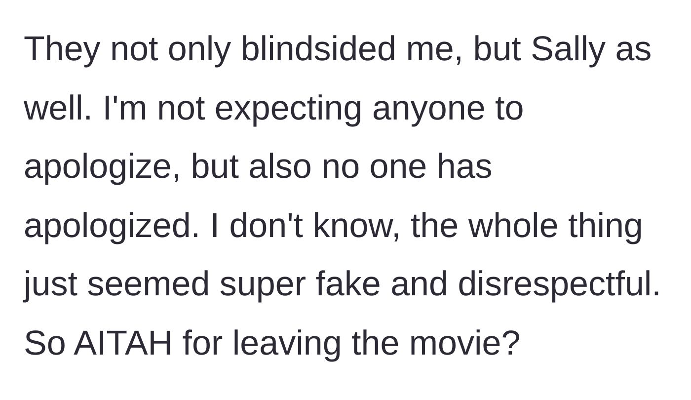 Story part 7 - The final reflection on the lack of apologies and the sad realization of the friend group's fake behavior.