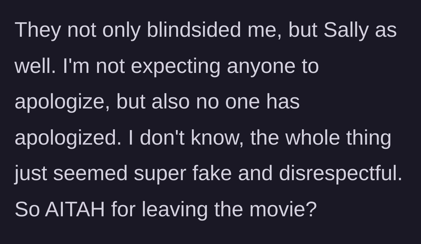 Story part 7 - The final reflection on the lack of apologies and the sad realization of the friend group's fake behavior.