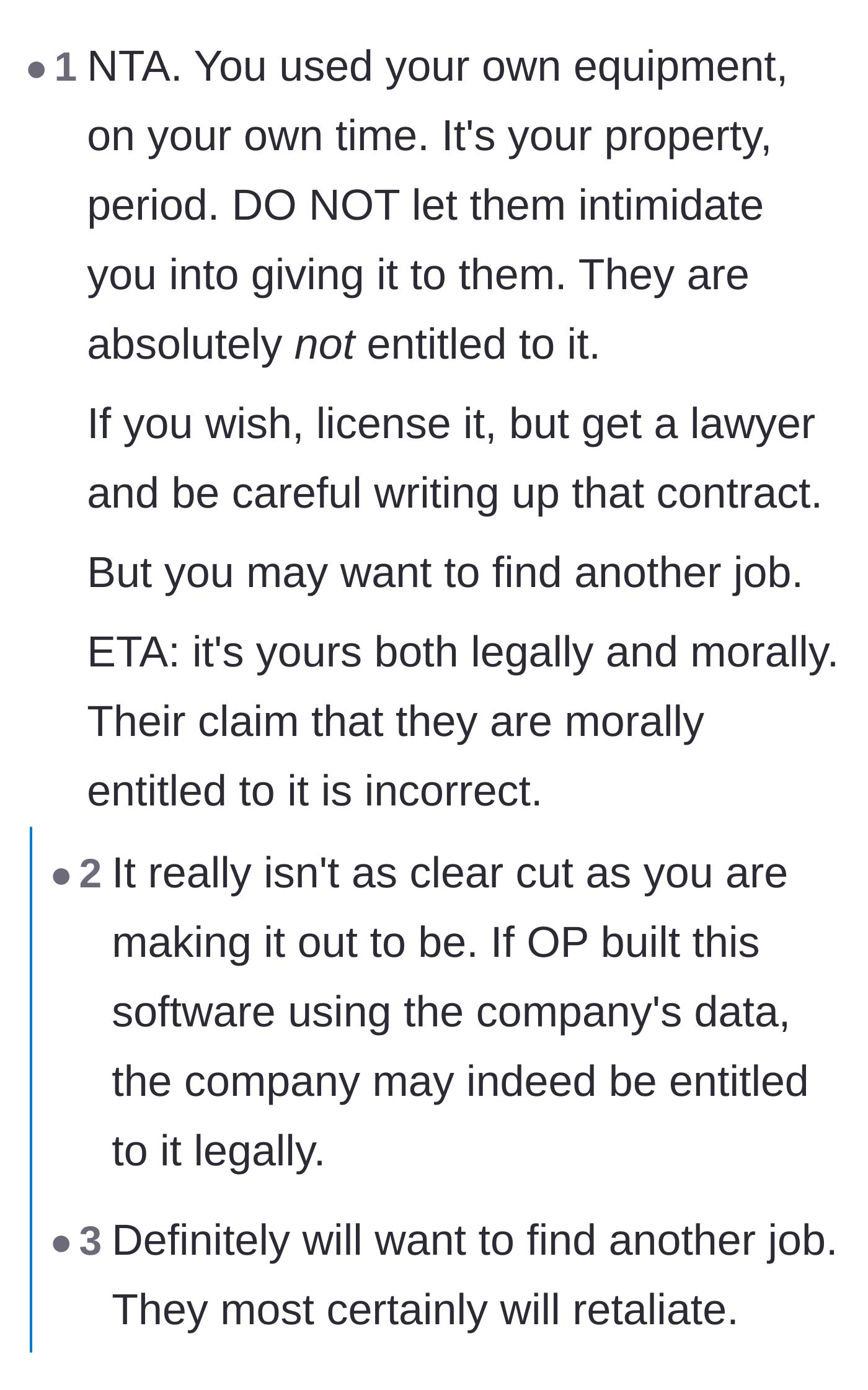A debate on the moral victory versus the legal reality, warning that management will almost certainly retaliate.