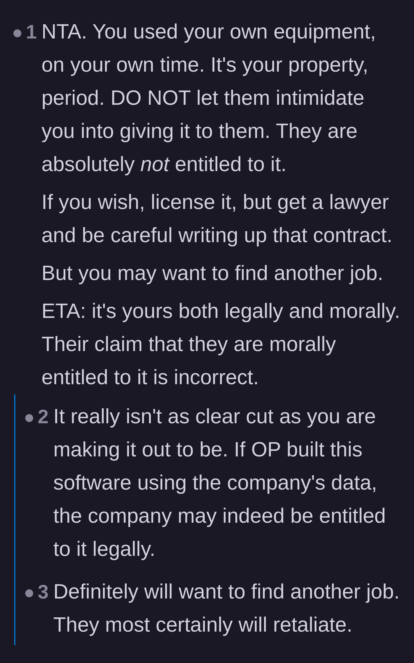 A debate on the moral victory versus the legal reality, warning that management will almost certainly retaliate.