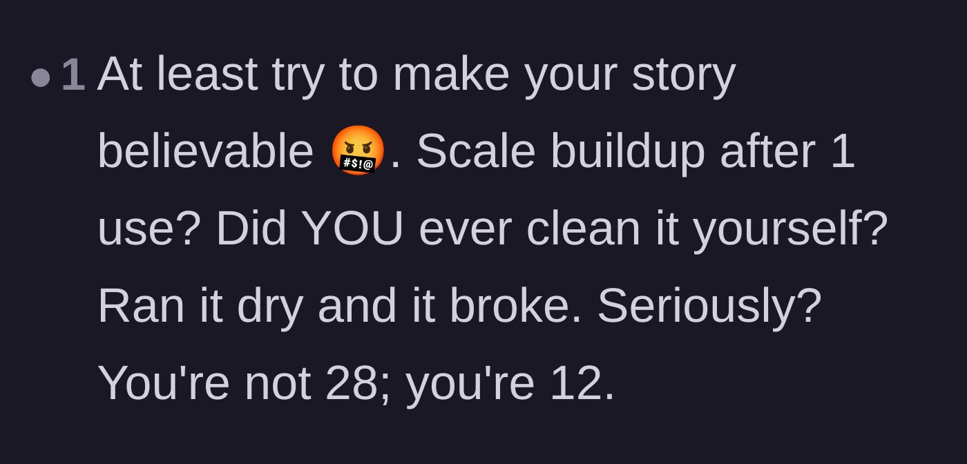 Comment thread 6 - A highly aggressive comment calling out the original poster for making up an unbelievable story.