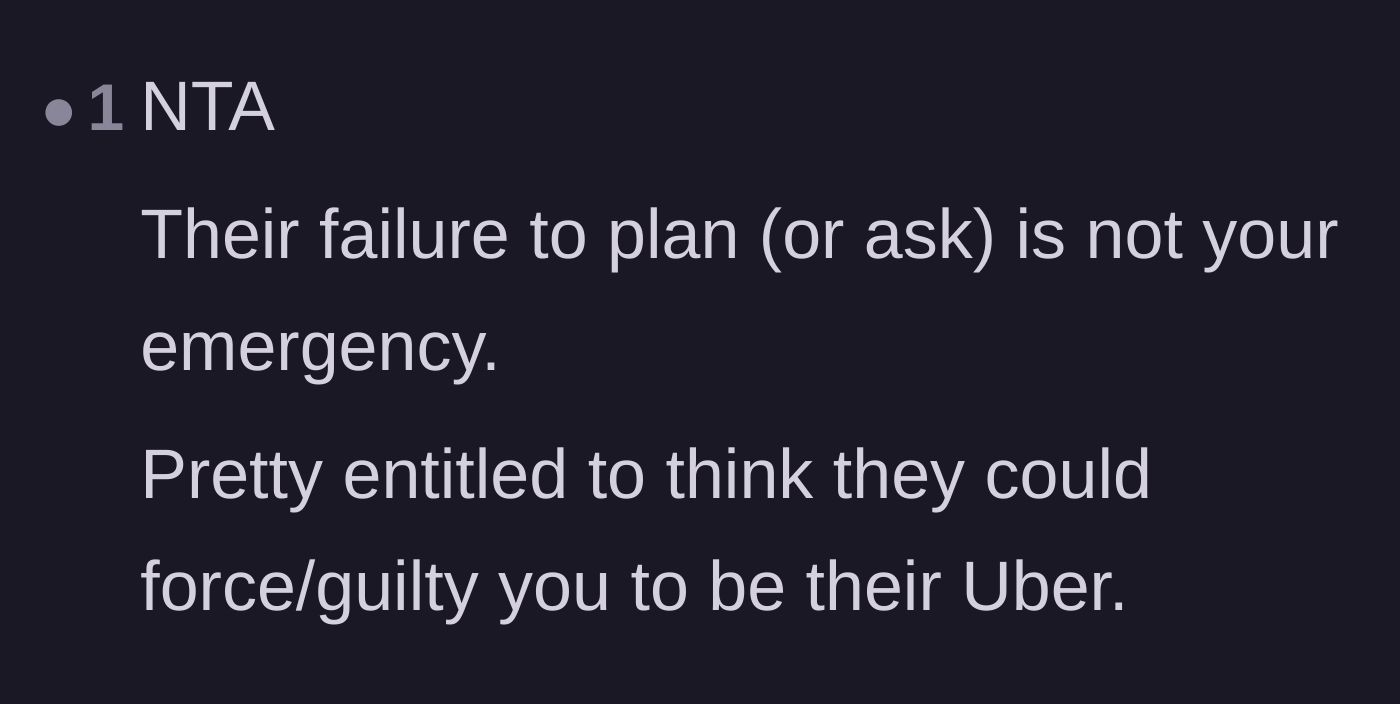 Comment thread 6 - A reminder that someone else's poor planning doesn't make it the main character's emergency.