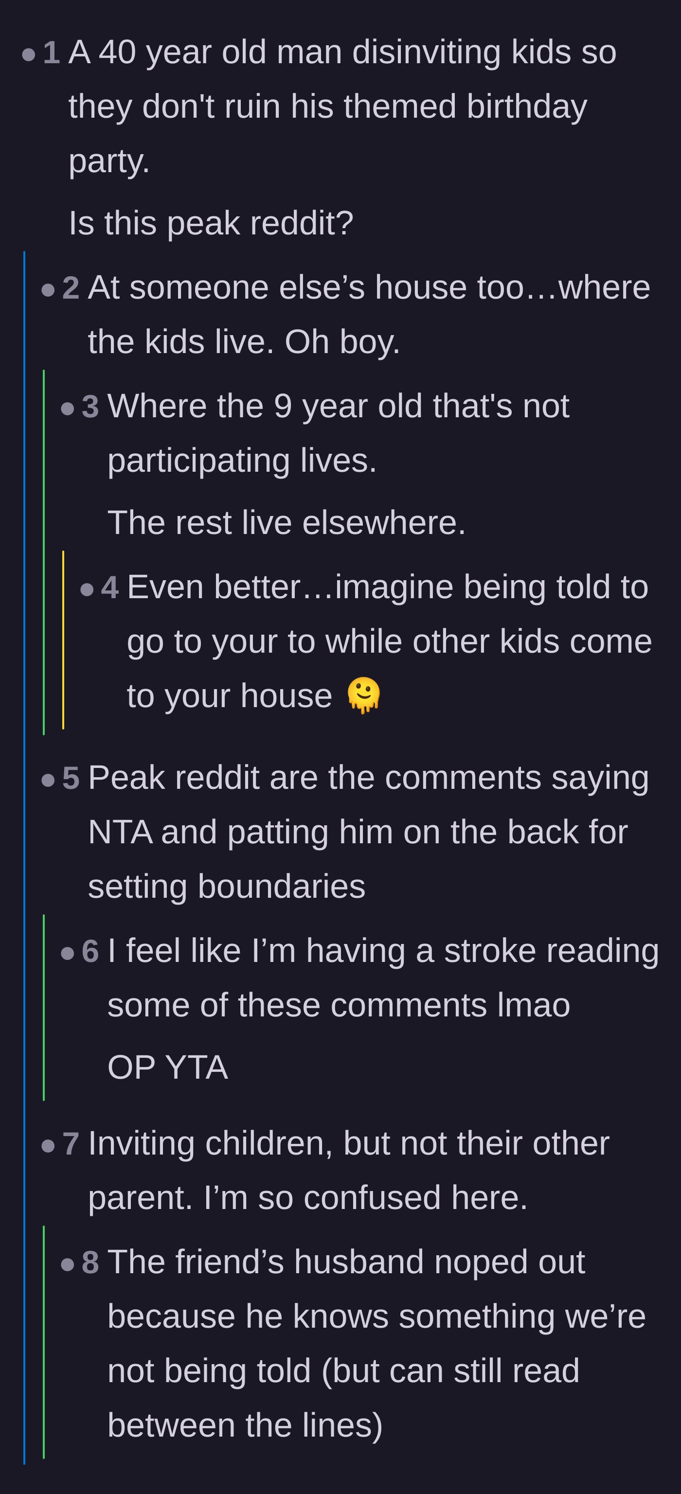 Comment thread 5 - Mocking the original poster for being a classic, ridiculous Reddit stereotype.
