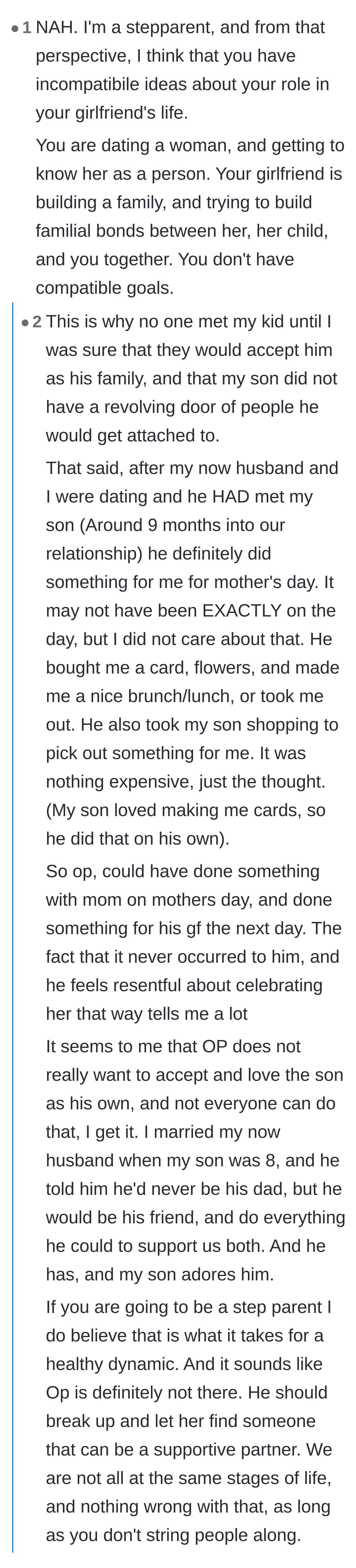Comment thread 4 - A deep dive from actual stepparents about the toxic dynamic of forcing a blended family instead of building one with patience.