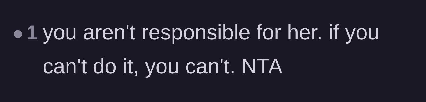 Comment thread 3 - Simple reassurance that the author is not responsible for another adult's life choices