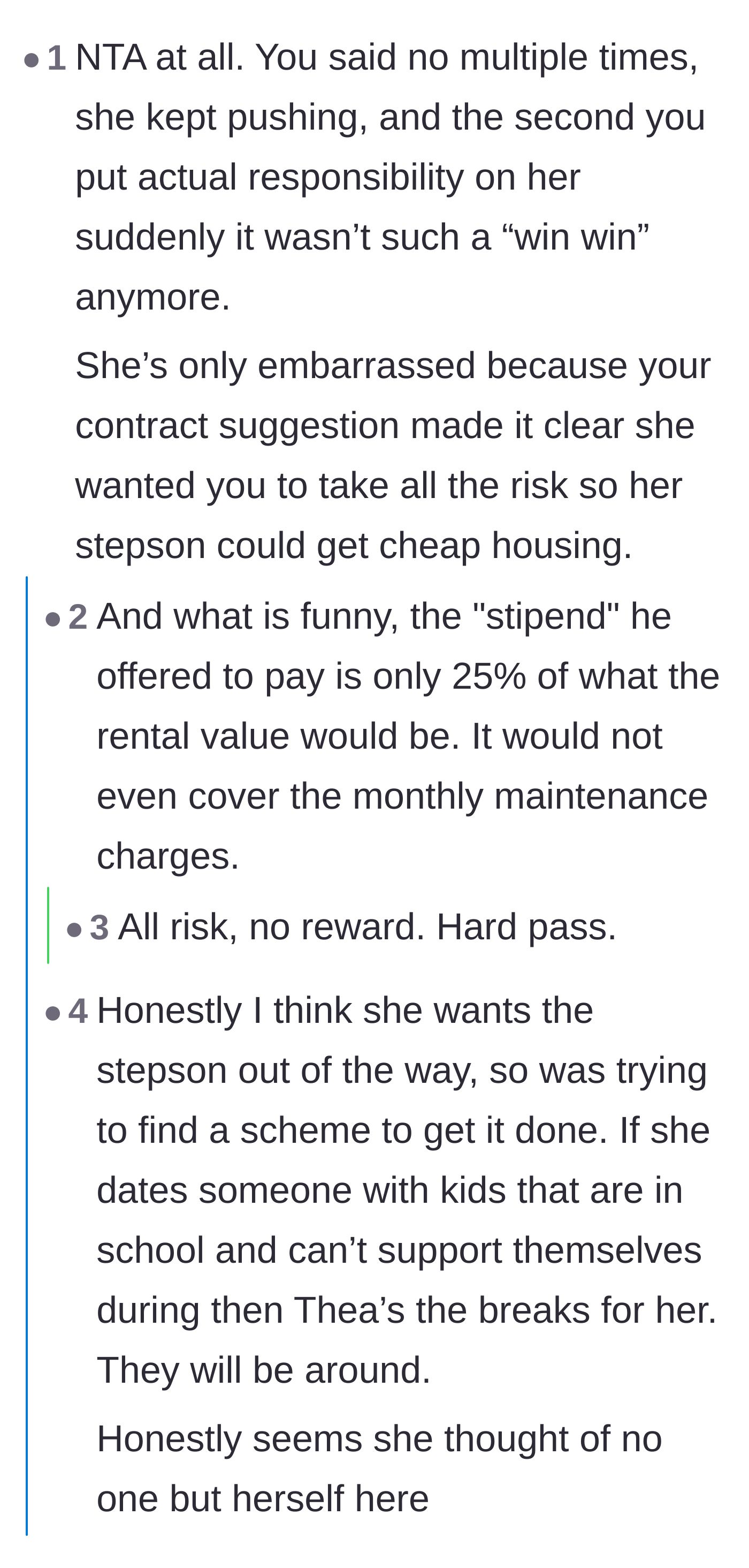 Comment thread 4 - Commenters breaking down the financial math and pointing out the friend was playing 'cool mom' with someone else's money.
