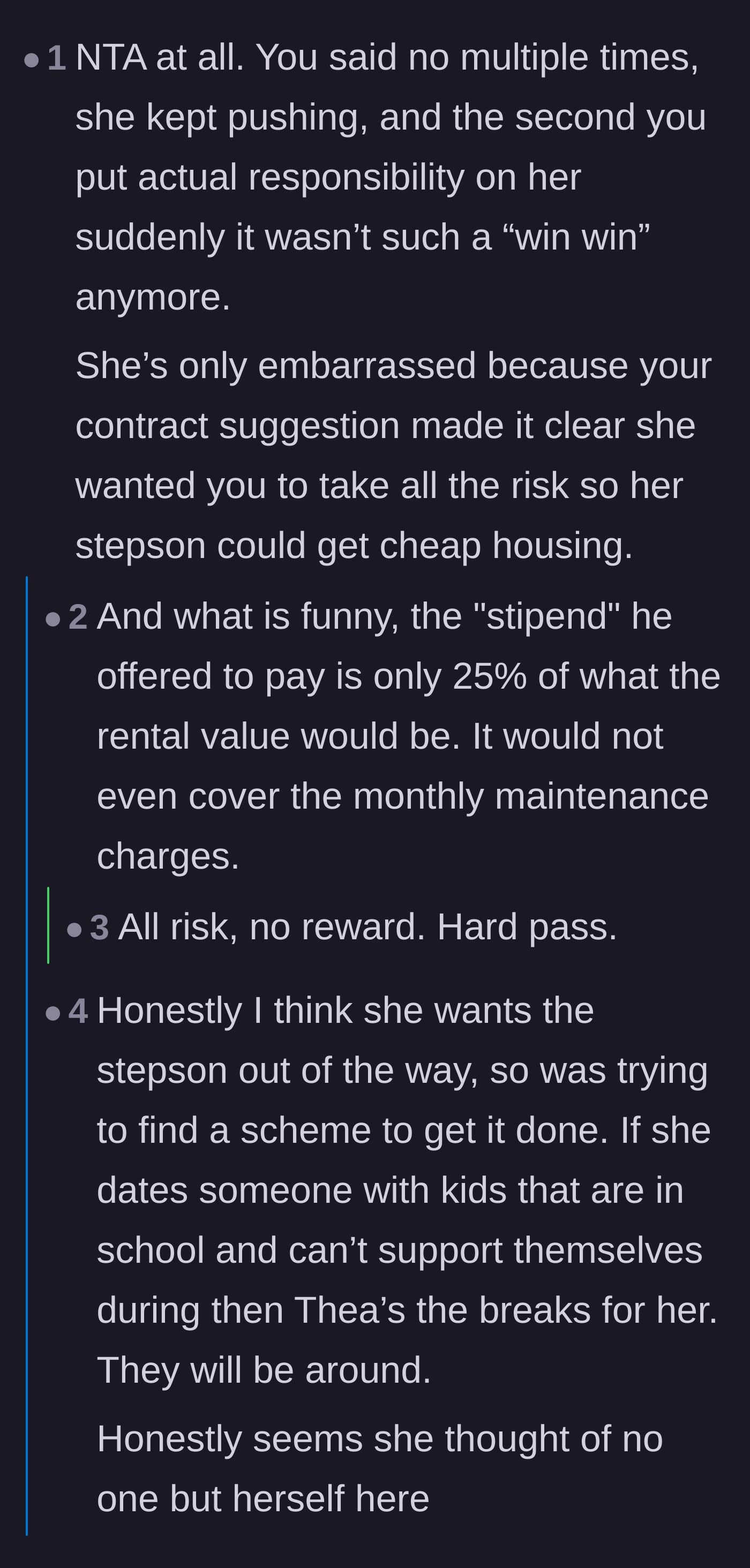 Comment thread 4 - Commenters breaking down the financial math and pointing out the friend was playing 'cool mom' with someone else's money.