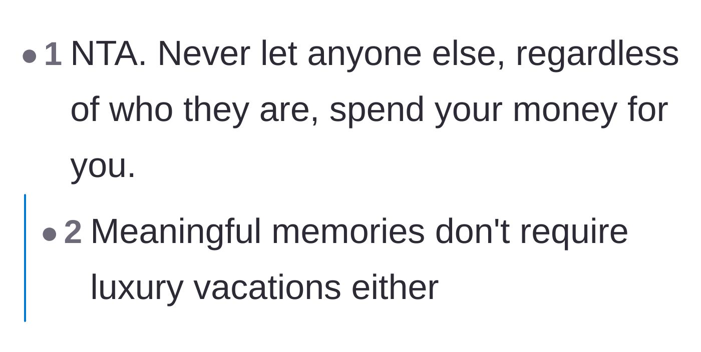 Comment thread 3 - A firm reminder that nobody else has the right to dictate how you spend your hard-earned money.