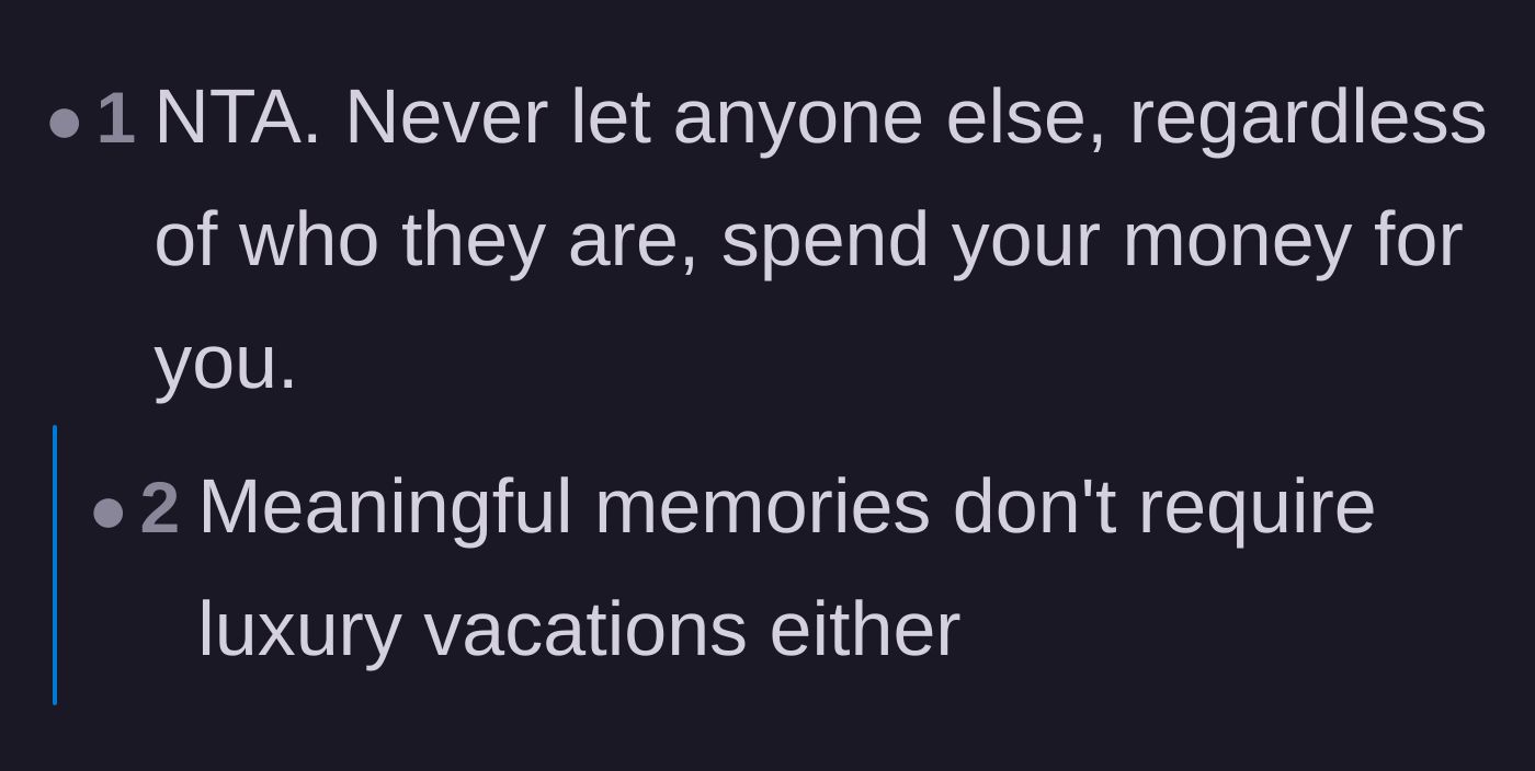 Comment thread 3 - A firm reminder that nobody else has the right to dictate how you spend your hard-earned money.