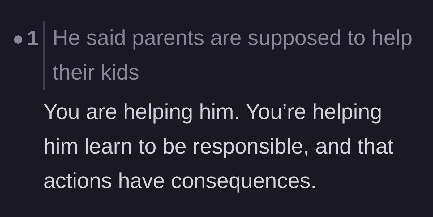 Comment thread 5 - Redefining what it actually means for a parent to help their adult child.