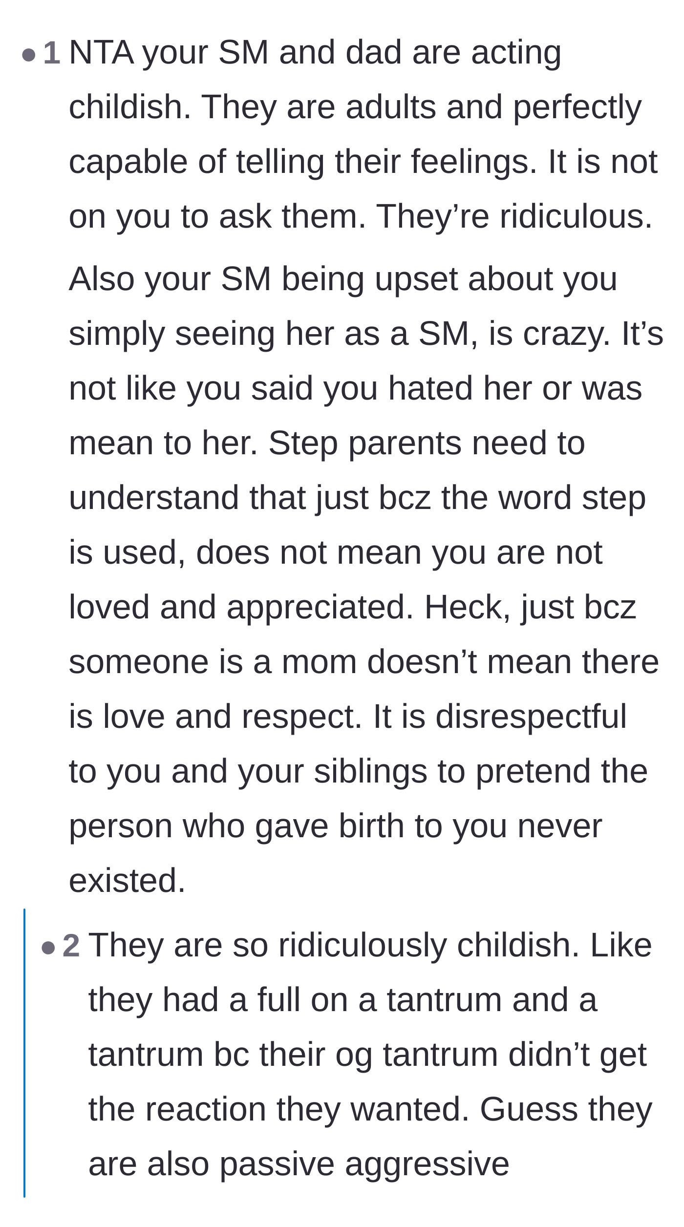 Comment thread 2 - A thread calling the parents out for acting like toddlers throwing a passive-aggressive tantrum, with replies mocking them for not using their words.