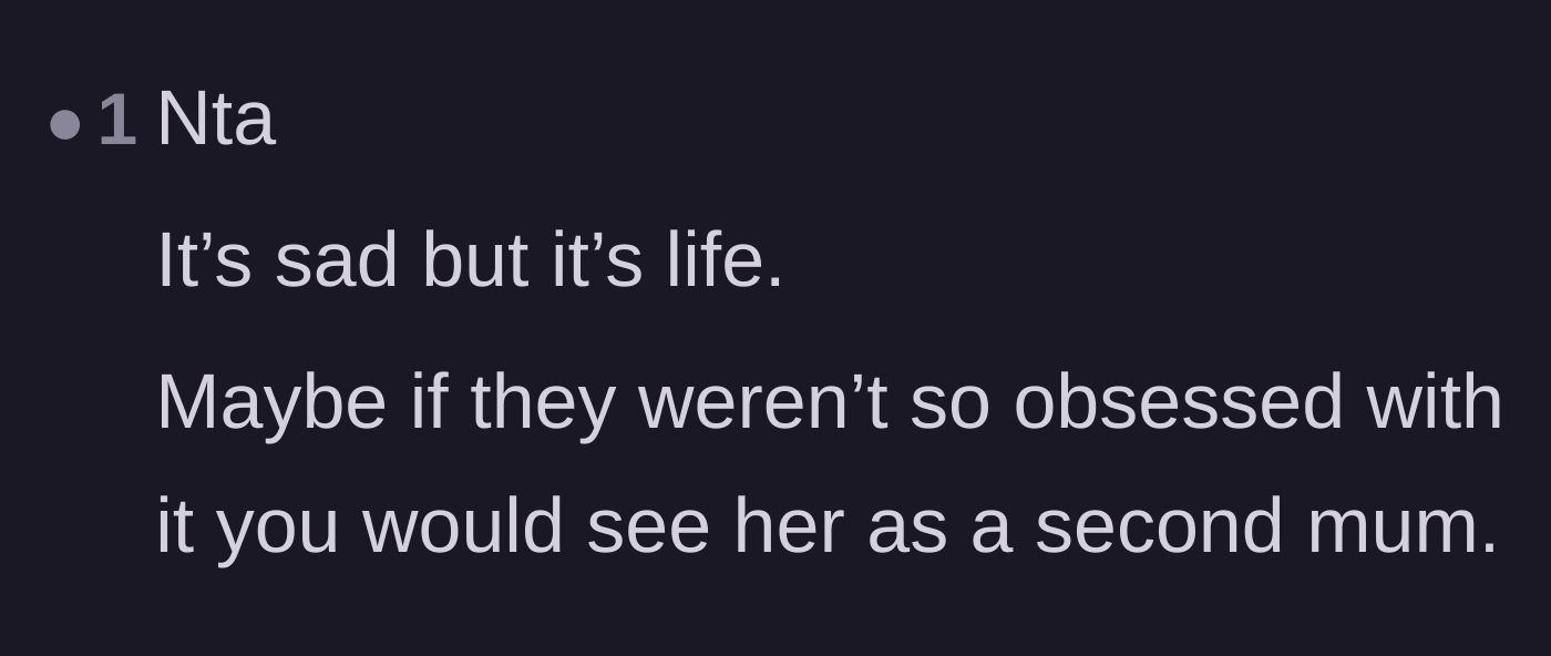 Comment thread 4 - A commenter suggesting that the parents' intense obsession with forcing the mother title is exactly what prevented a natural bond from forming.