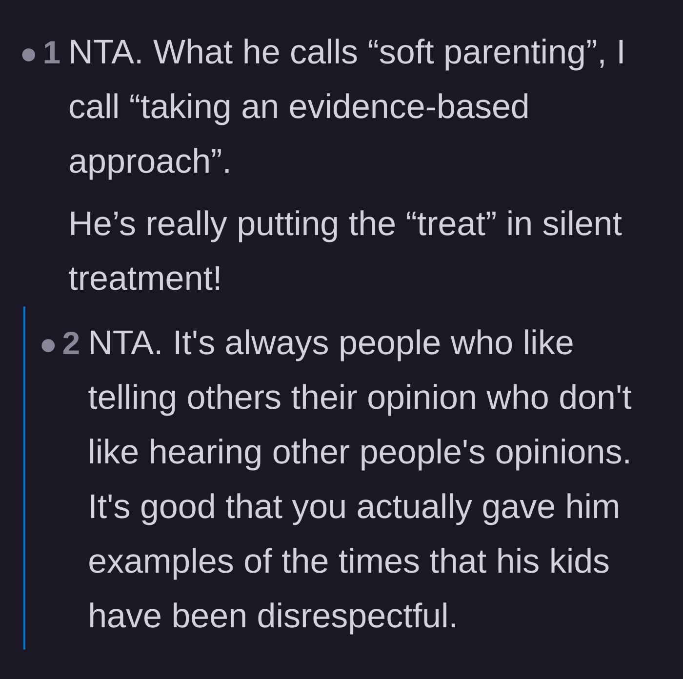 Comment thread 2 - Commenters joke that the older brother's silent treatment is actually a blessing.