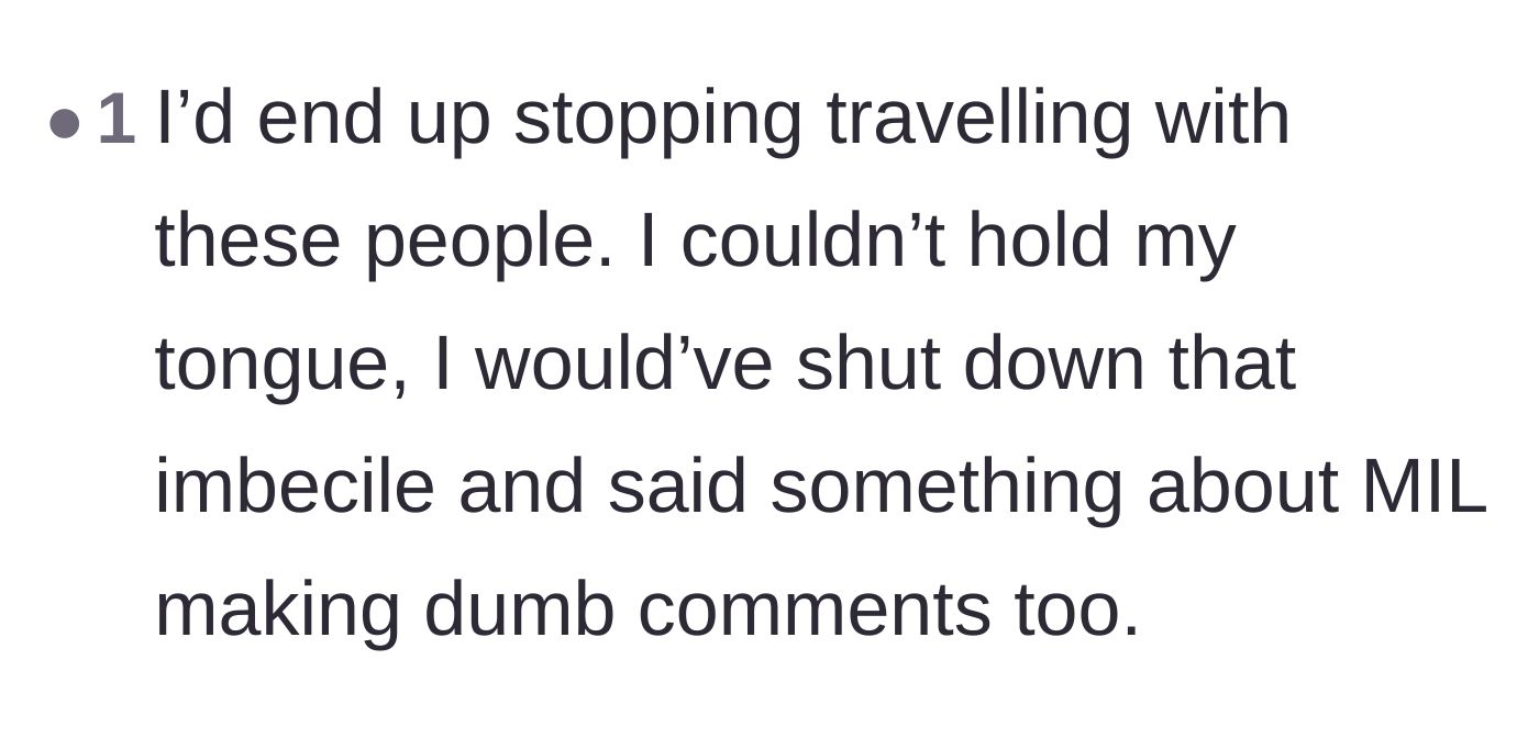 Comment thread 5 - Advising the father to simply stop taking vacations with his wife's disrespectful family.