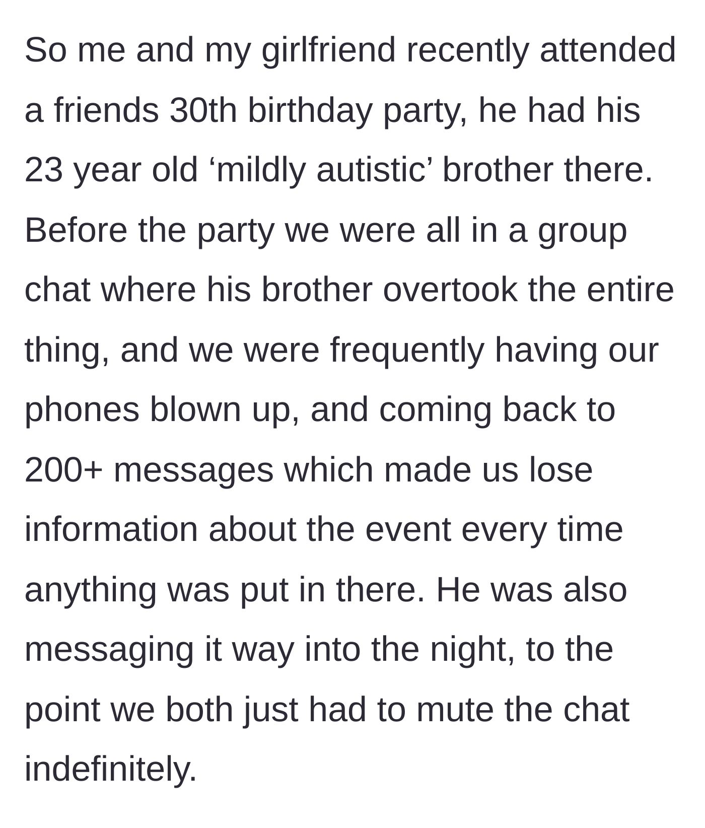 Story part 1 - A phone screen flooded with hundreds of unread messages in a birthday group chat.