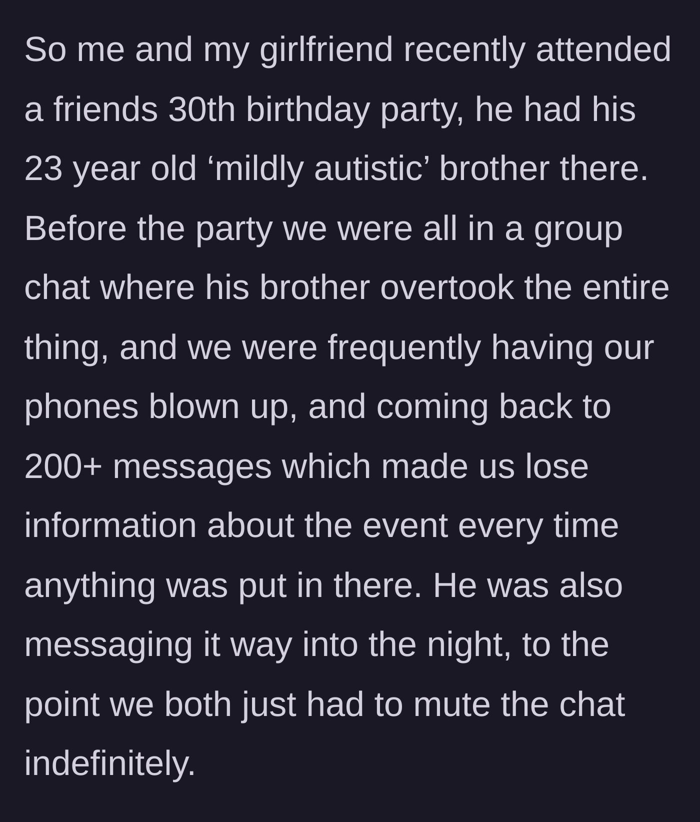 Story part 1 - A phone screen flooded with hundreds of unread messages in a birthday group chat.