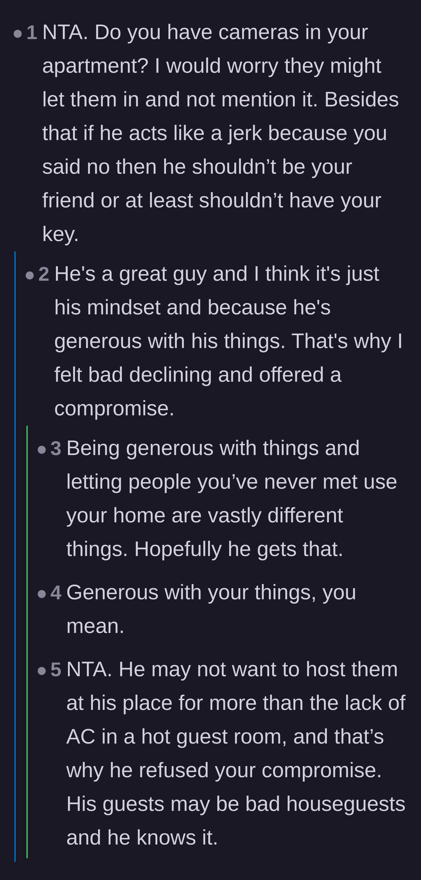 Comment thread 2 - Commenters warn about the friend going behind her back and call out his fake generosity.