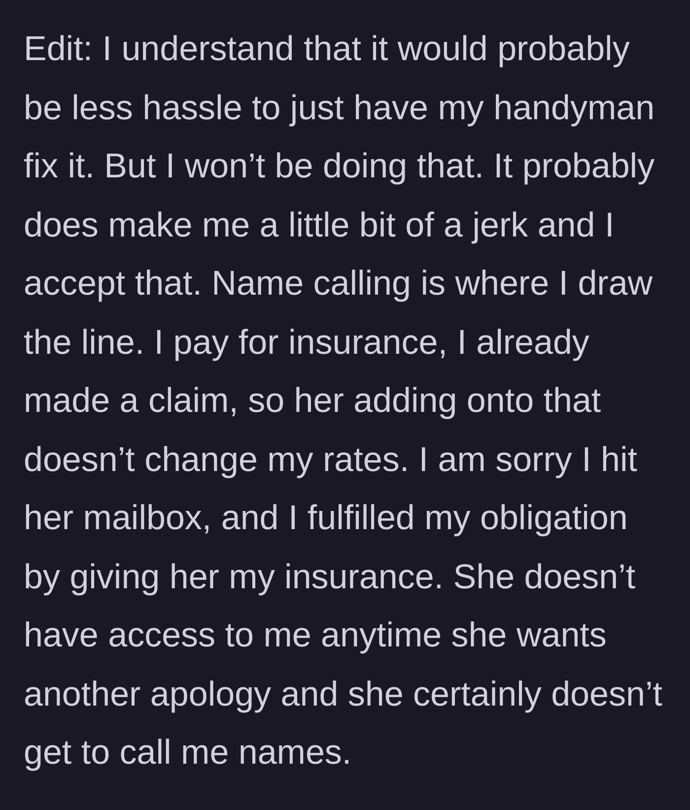 Story part 5 - Reflection on drawing the line at name-calling despite it being more hassle.