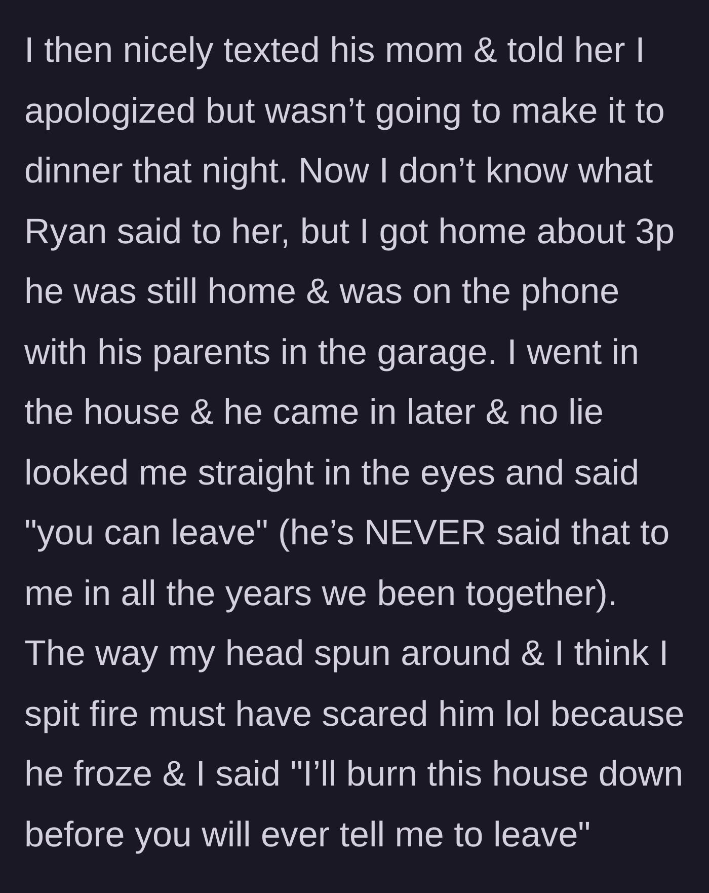 Story part 3 - The husband gets caught venting to his parents and shockingly tells his wife to leave her own home.