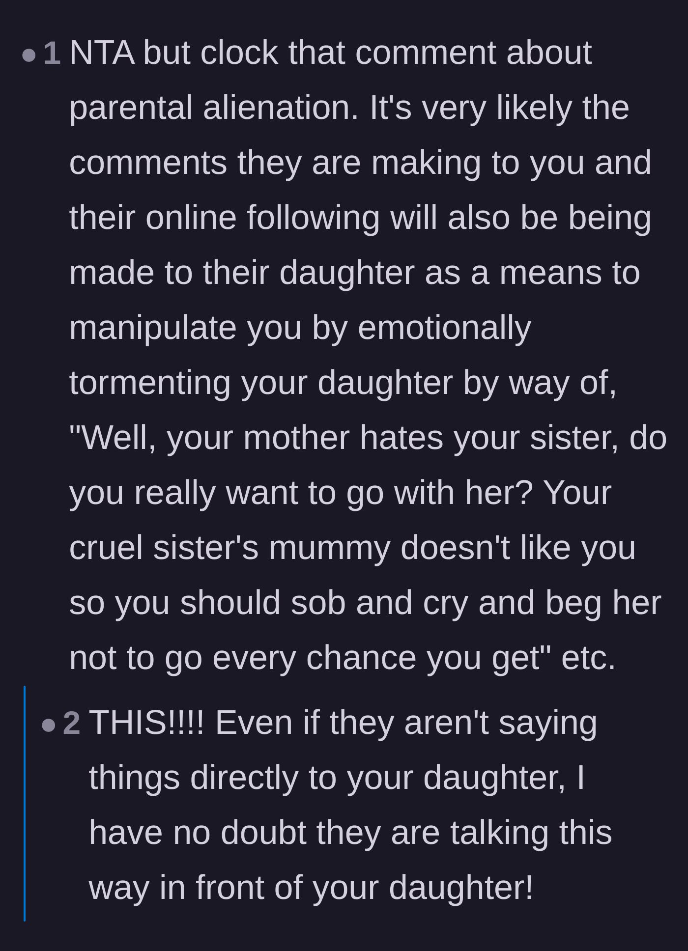 Comment thread 6 - Warning that the toxic ex and his wife are likely badmouthing the mom in front of the kids to manipulate them.