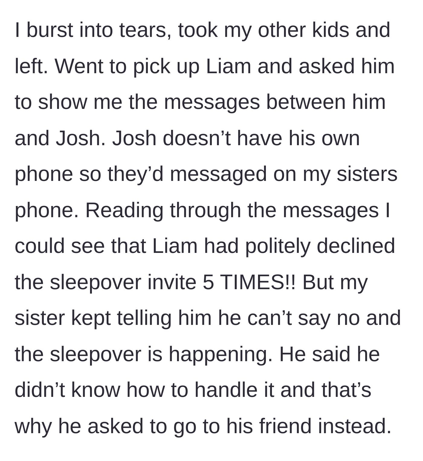Story part 9 - The mother leaves in tears and checks the text messages, seeing her son declined five times.