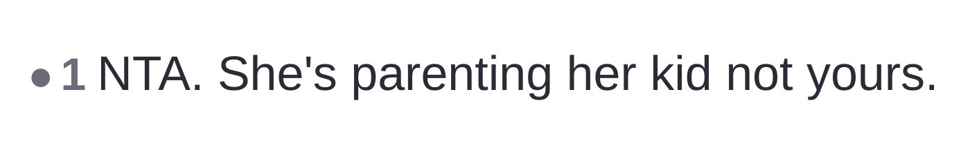 Comment thread 5 - A reminder that the neighbor is only responsible for parenting her own child.